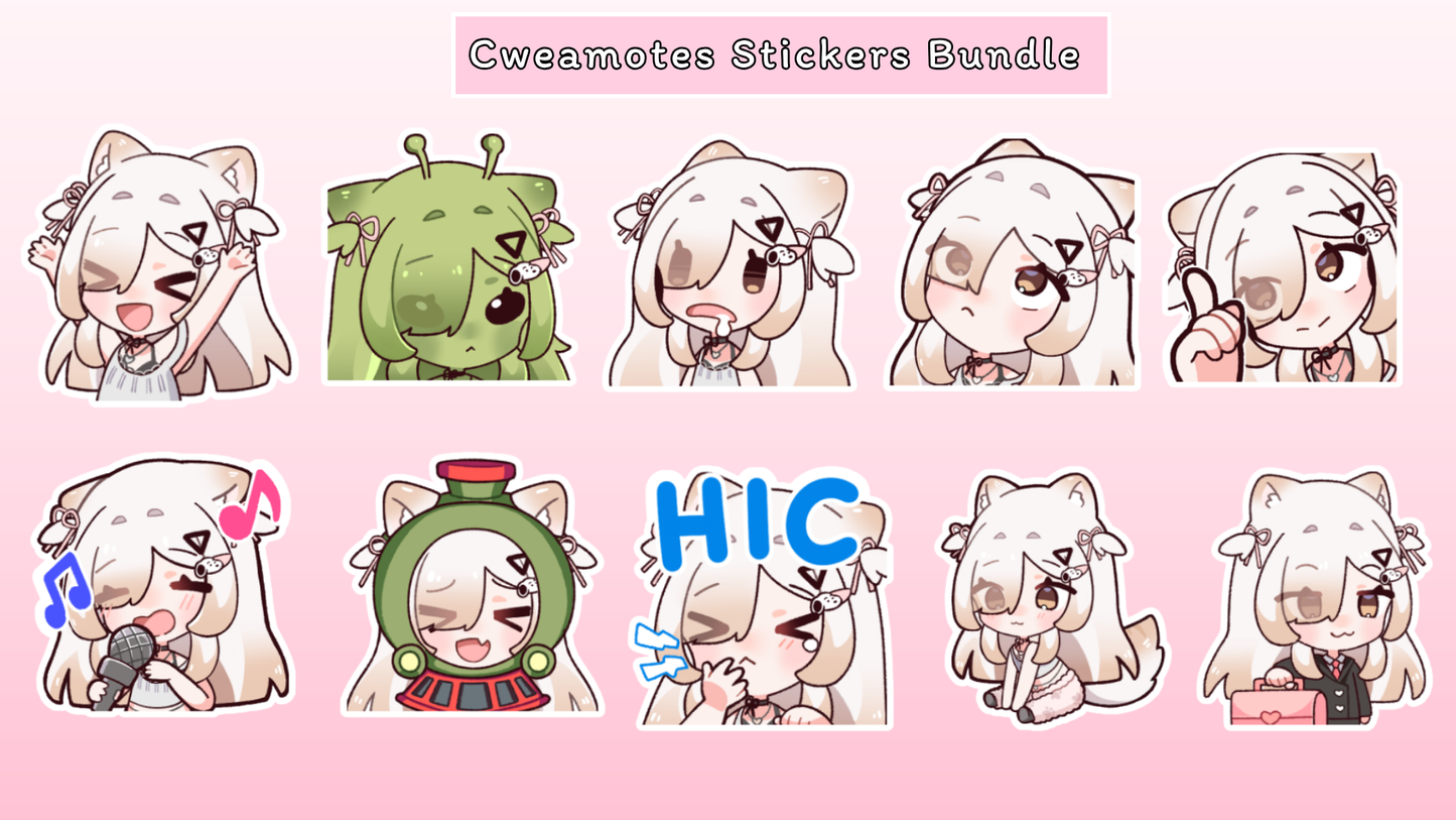 Cweamcat Emote Stickers [Pre-Order]